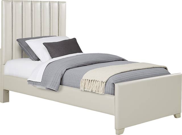 Kids Anya White 3 Pc Twin Upholstered Bed - Thumbnail - Image 1