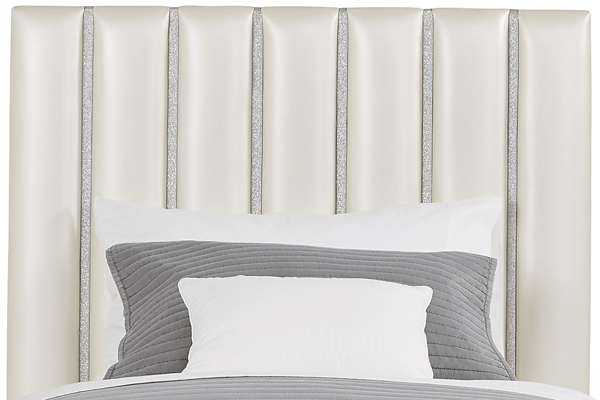 Kids Petit Paris Silver 5 Pc Bedroom with Anya White Twin Upholstered Bed - Image 4