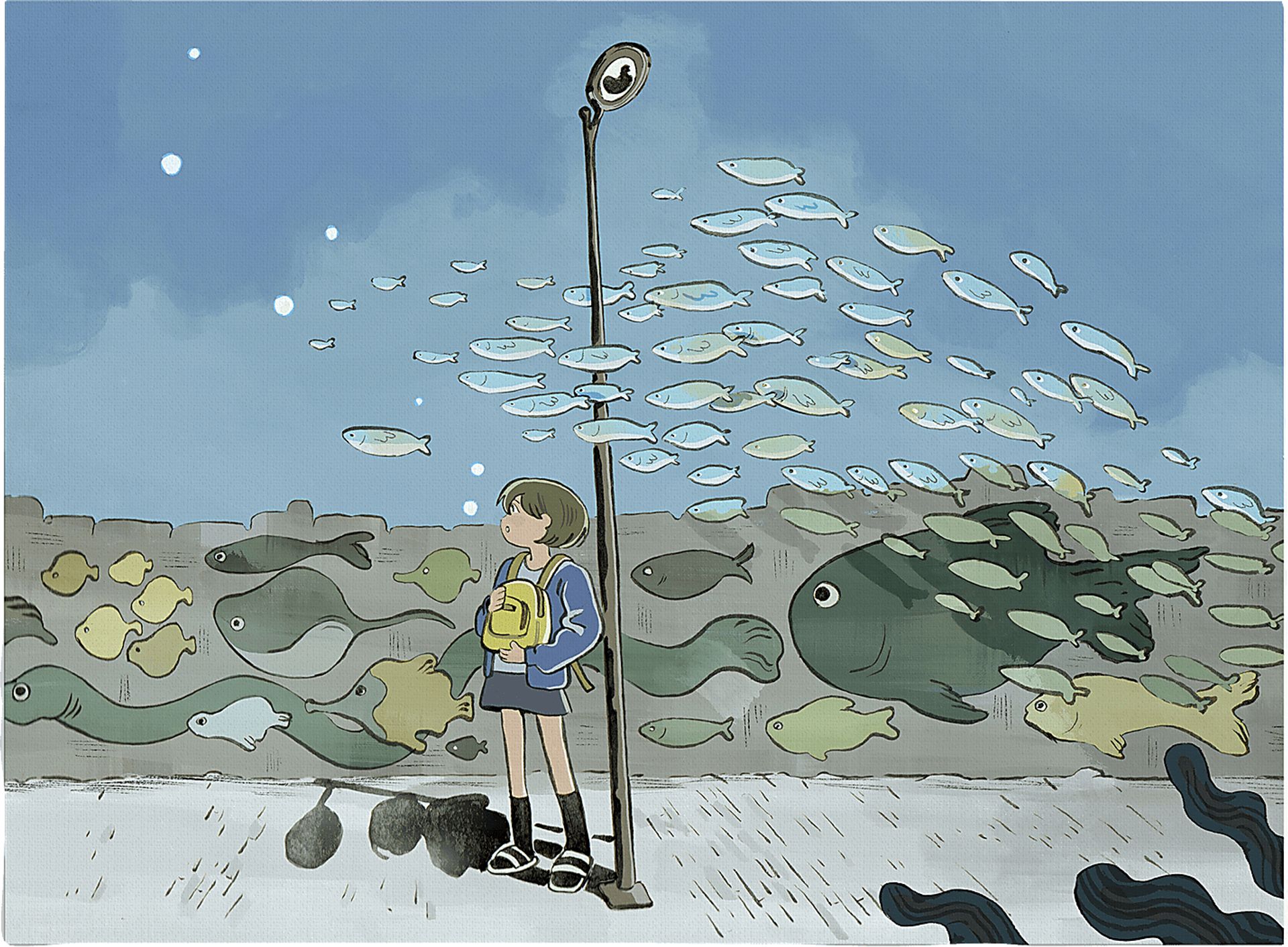 Kids Aquatic Dreams II Blue Artwork - Image 3