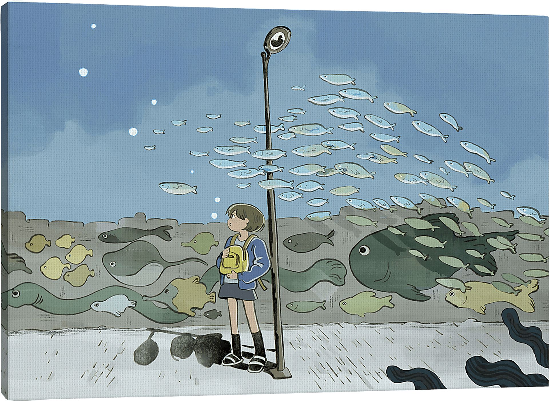 Kids Aquatic Dreams II Blue Artwork - Image 1