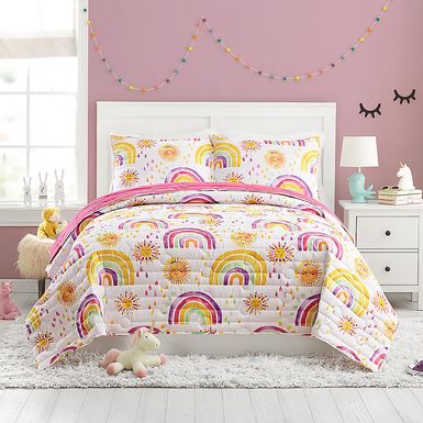 Kids Arcle Pink 3 Pc Full/Queen Quilt Set