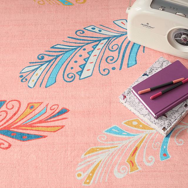 Kids Arlo Feather Pink 6'6 x 9'2 Rug - Thumbnail - Image 6