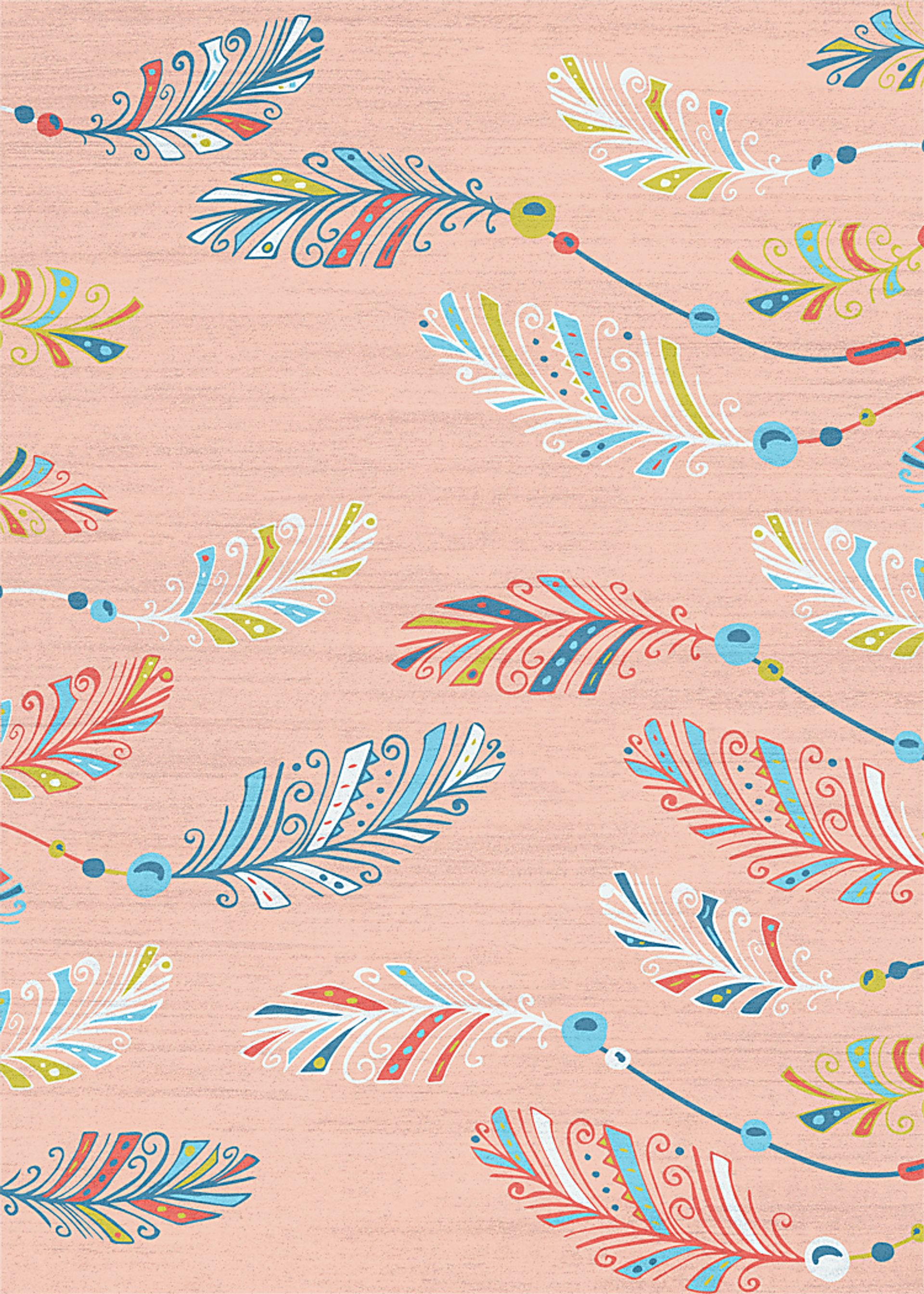 Kids Arlo Feather Pink 6'6 x 9'2 Rug - Image 1