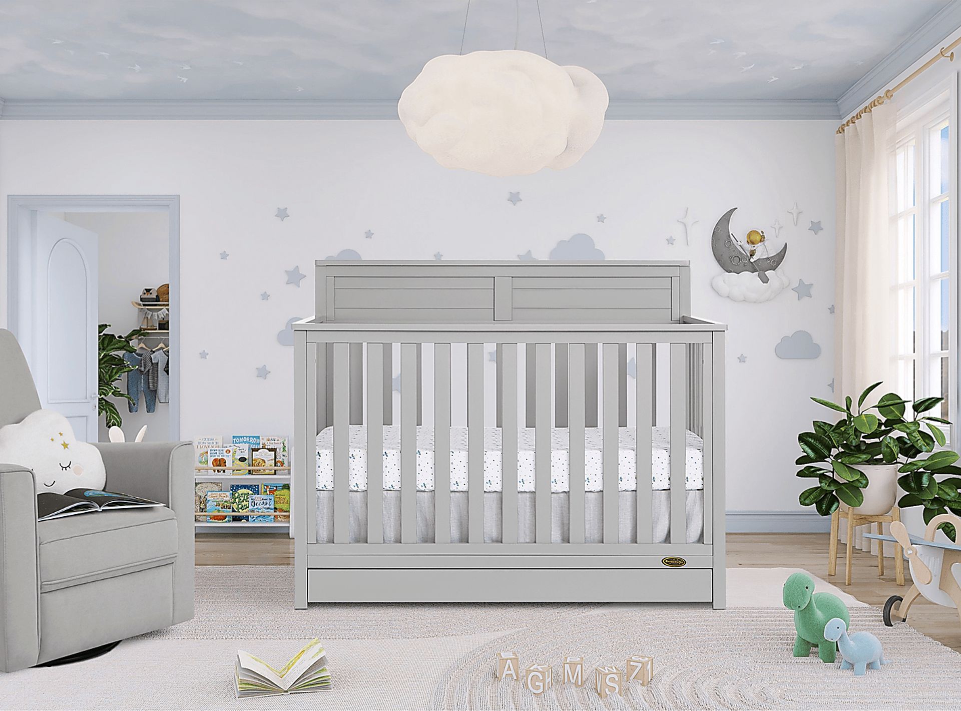 Kids Aroro Gray Convertible Crib - Image 2