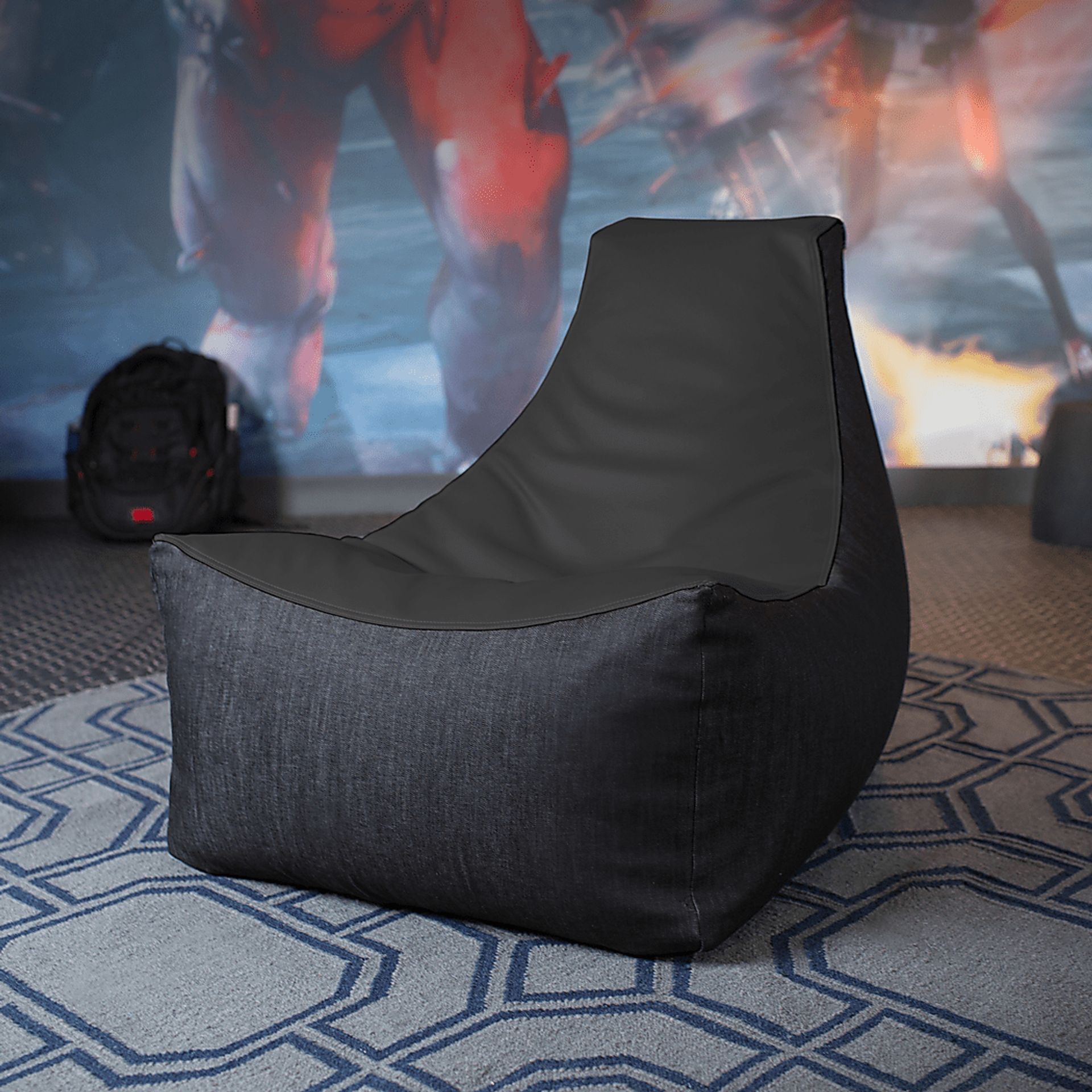 Kids Azani Black Gaming Bean Bag Chair - Image 5