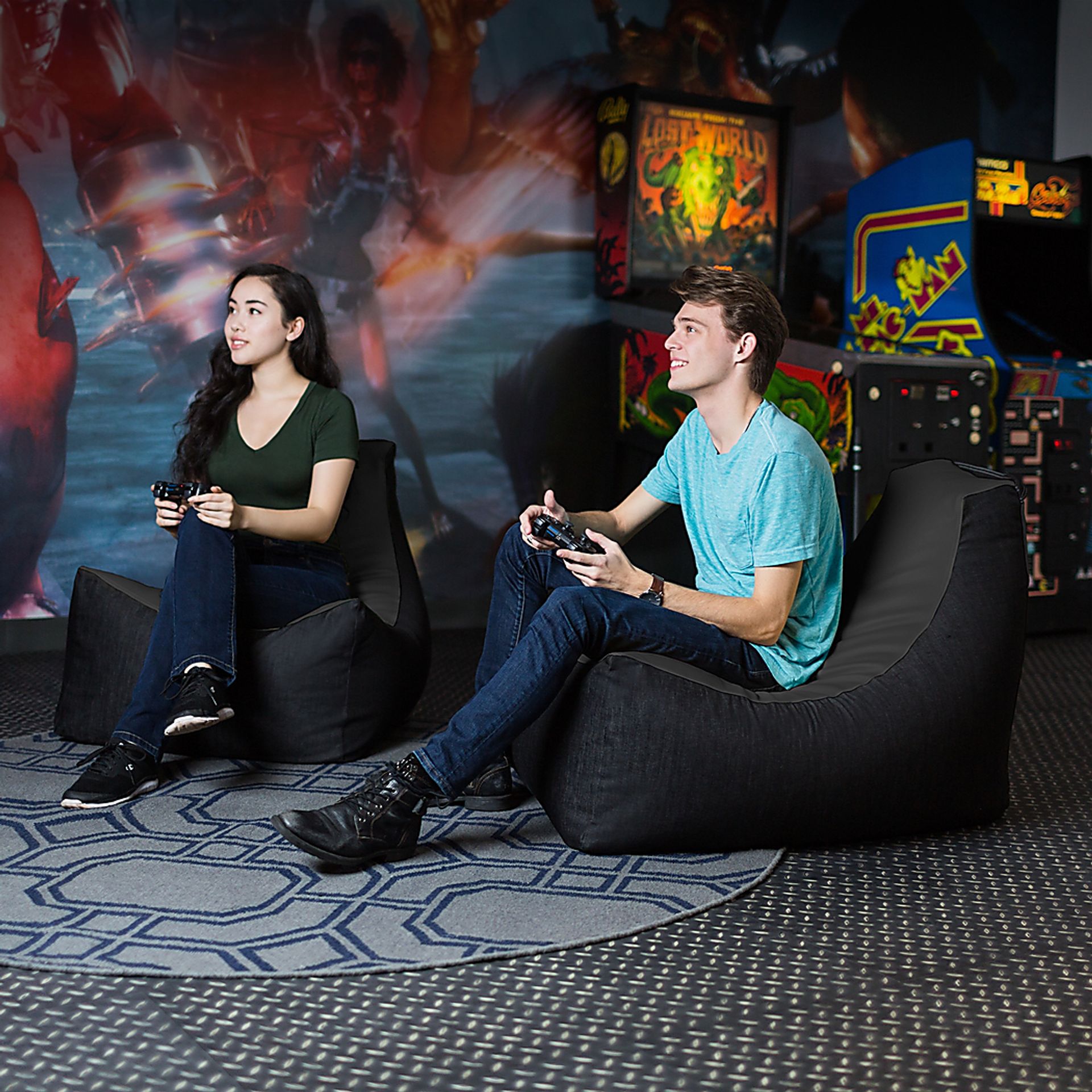 Kids Azani Black Gaming Bean Bag Chair - Image 9