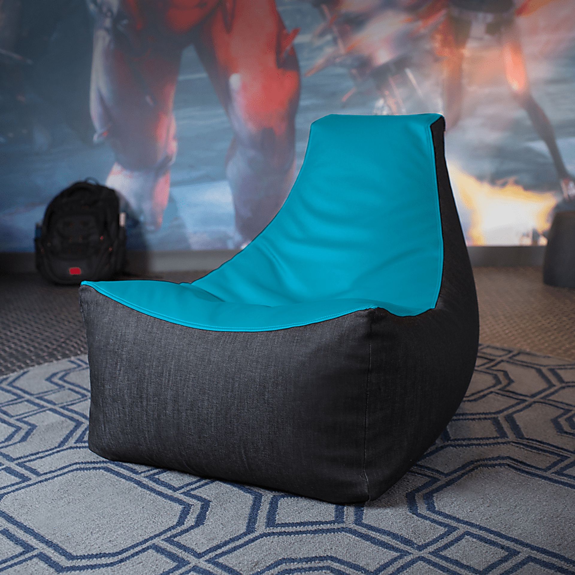 Kids Azani Blue Gaming Bean Bag Chair - Image 5