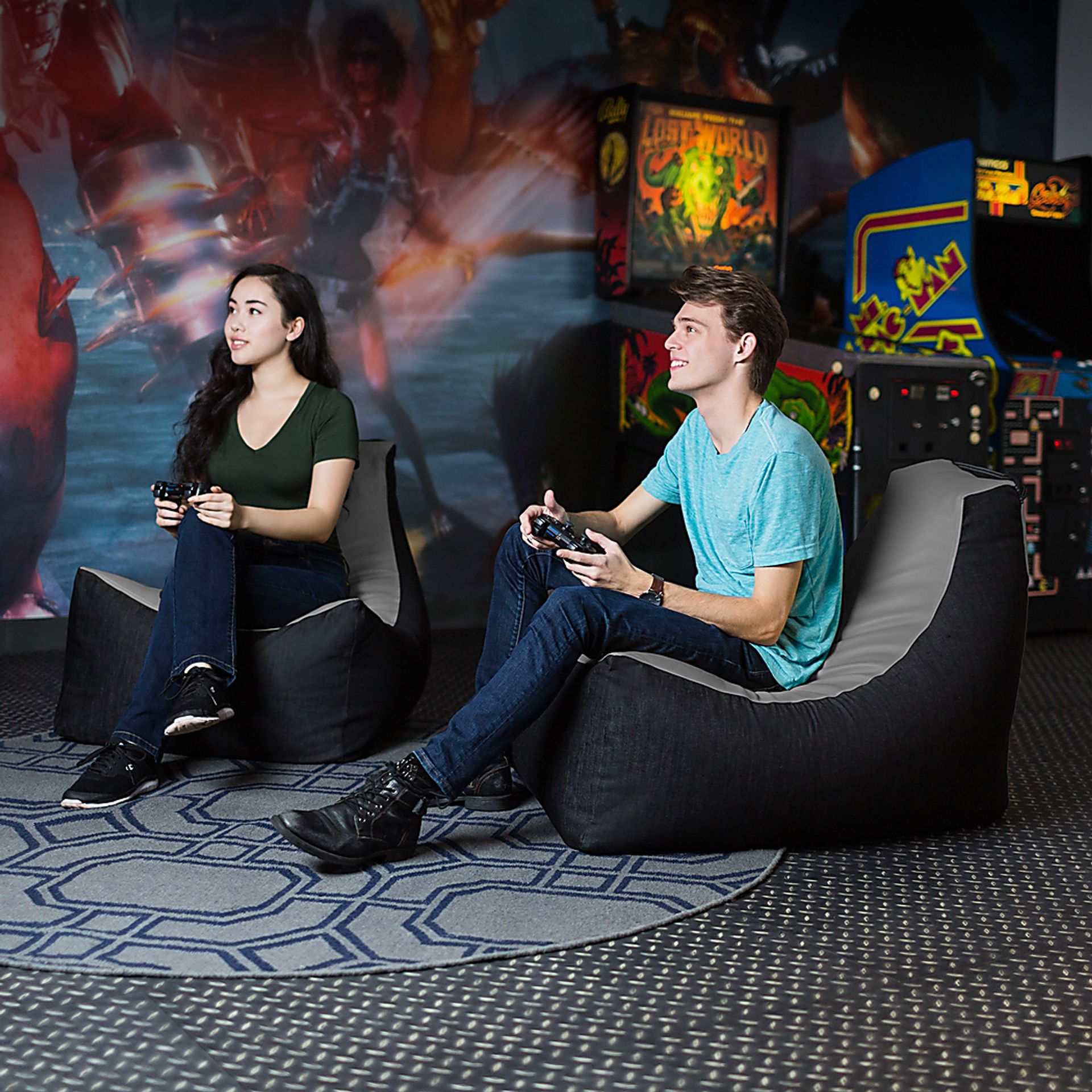 Kids Azani Gray Gaming Bean Bag Chair - Image 9