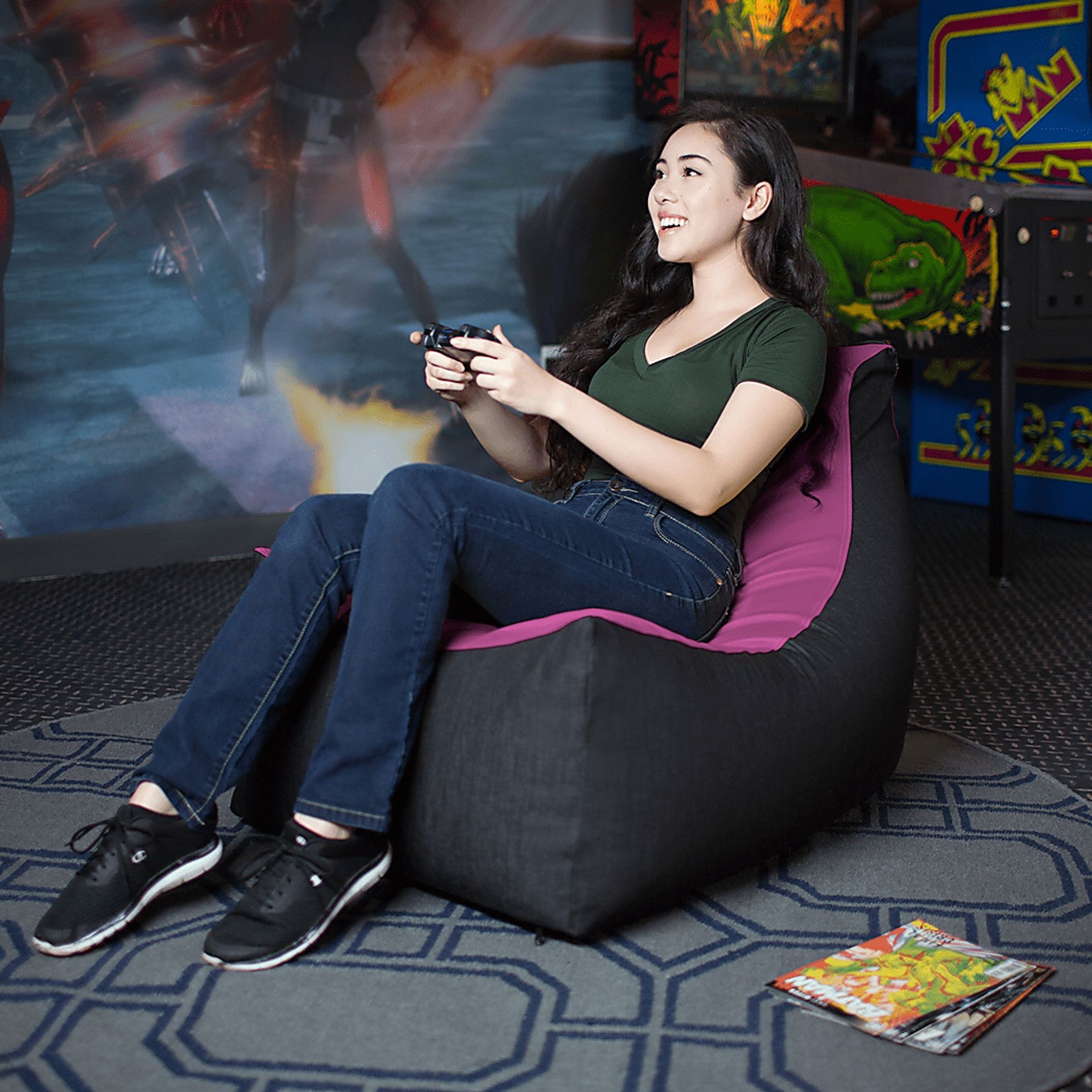Kids Azani Purple Gaming Bean Bag Chair - Image 8