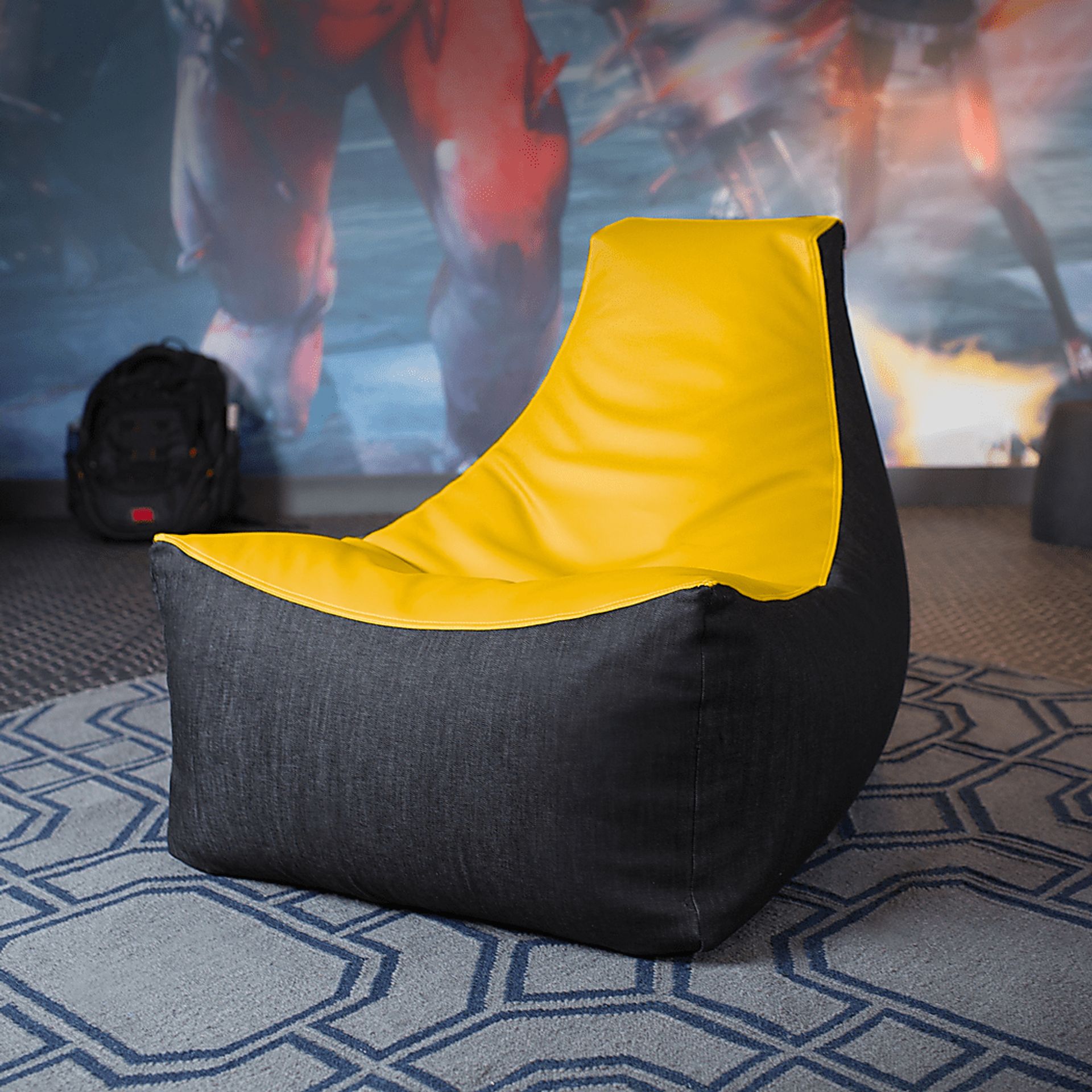 Kids Azani Yellow Gaming Bean Bag Chair - Image 5