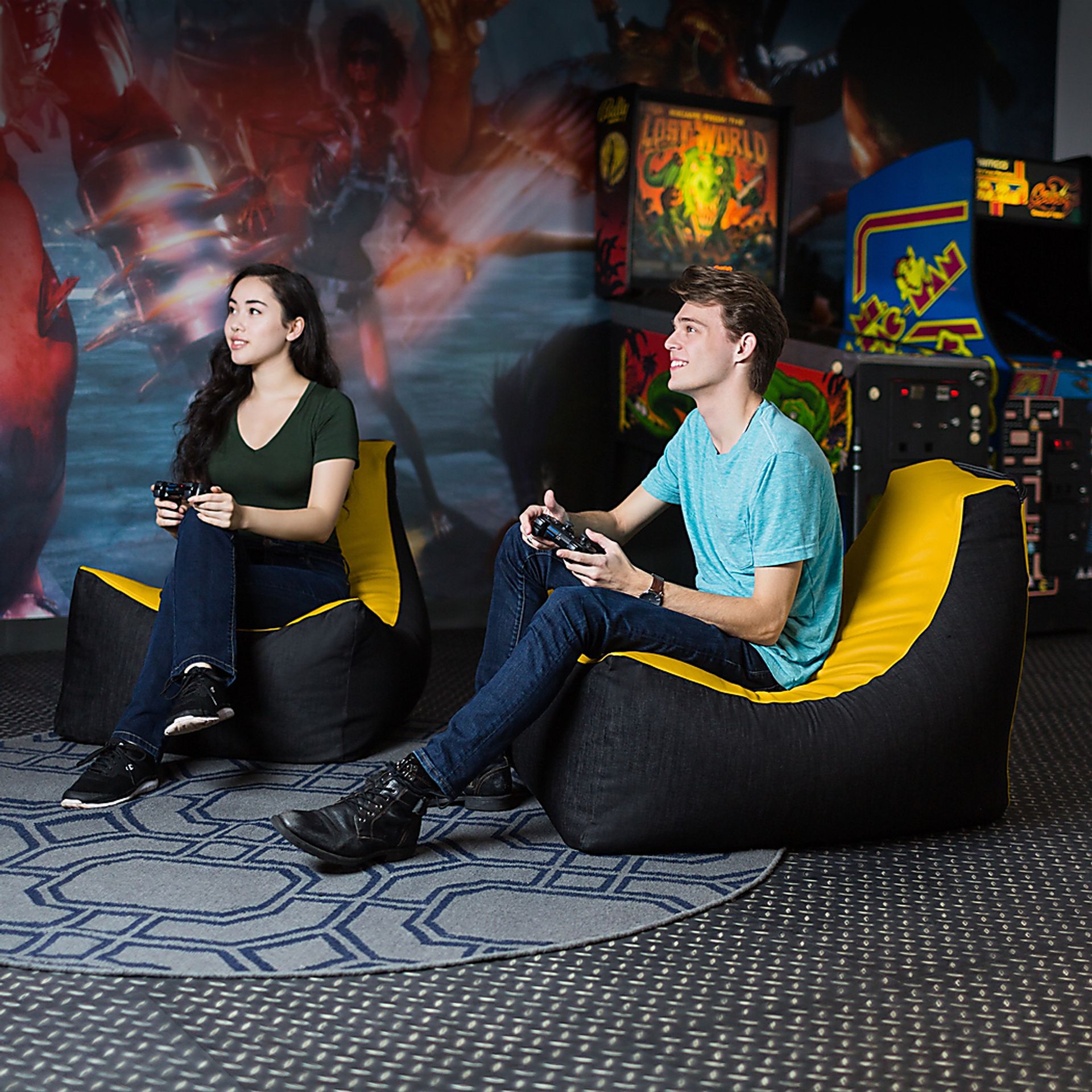 Kids Azani Yellow Gaming Bean Bag Chair - Image 10