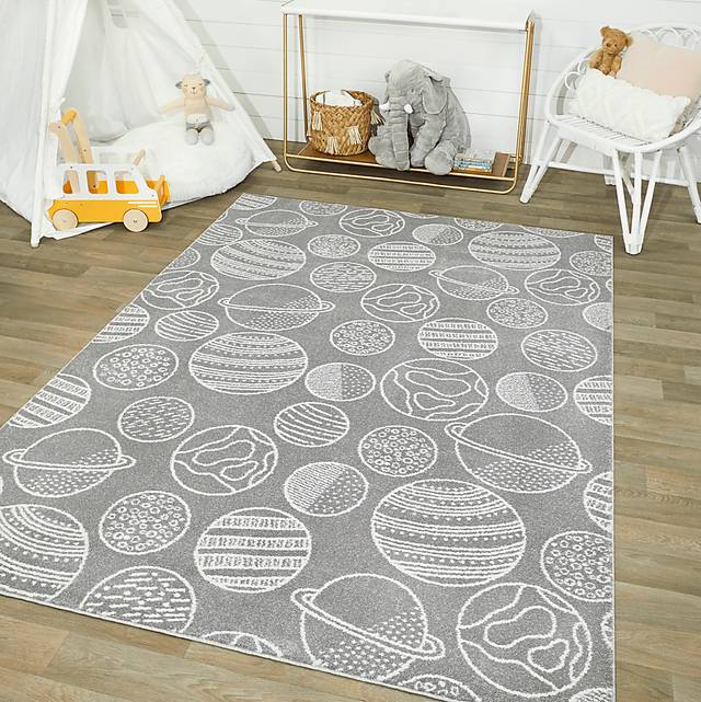 Kids Astro Fun Gray 5'3 x 7' Rug - Thumbnail - Image 2
