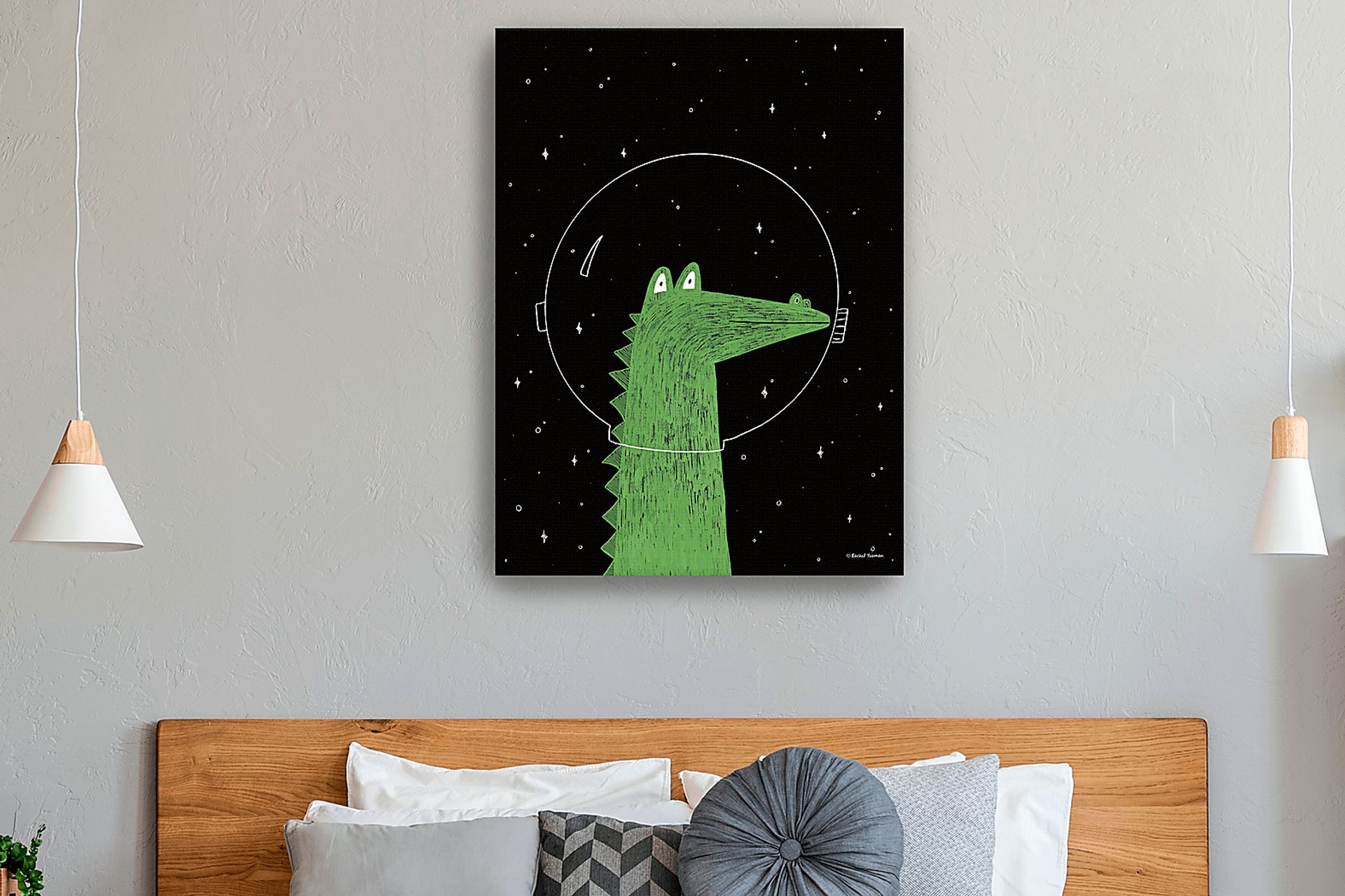 Kids Astro Gator II Black Artwork - Image 2