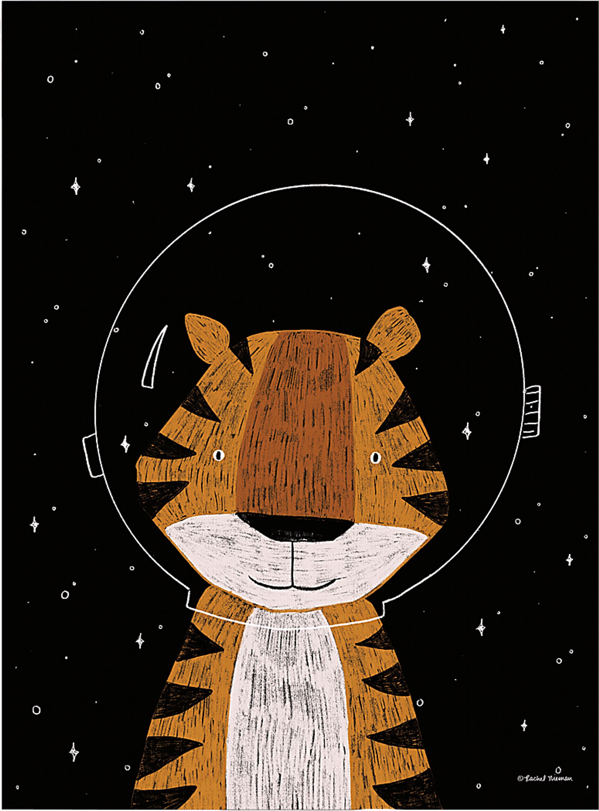 Kids Astro Tiger II Black Artwork - Image 3