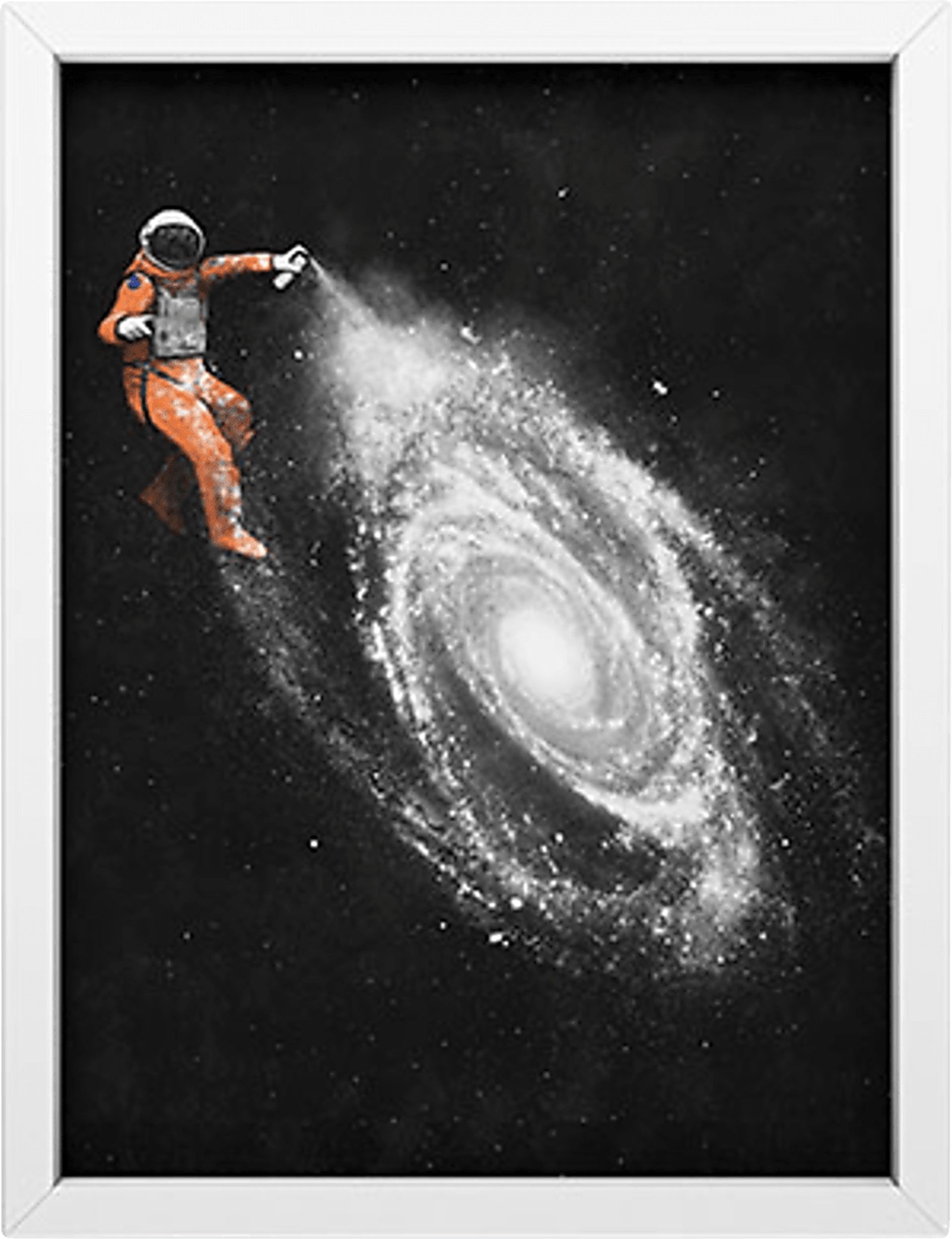 Kids Astronaut Art Black Mini Framed Art - Image 1