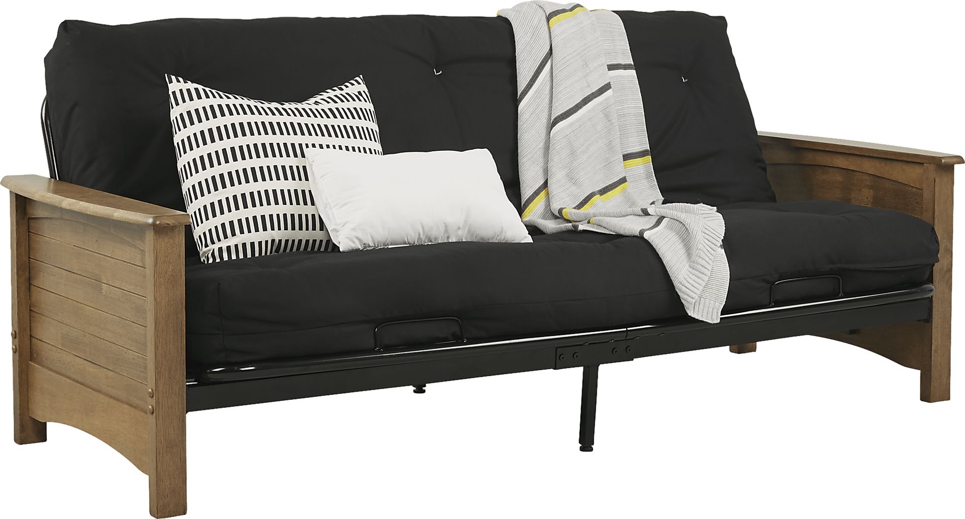 Kids Aubert Natural Brown Futon with Futon Mattress - Image 2
