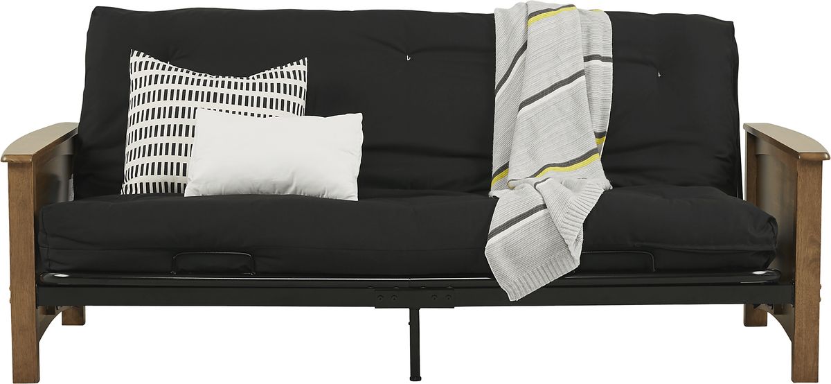 Aubert Brown Dark Wood Futon Rooms to Go