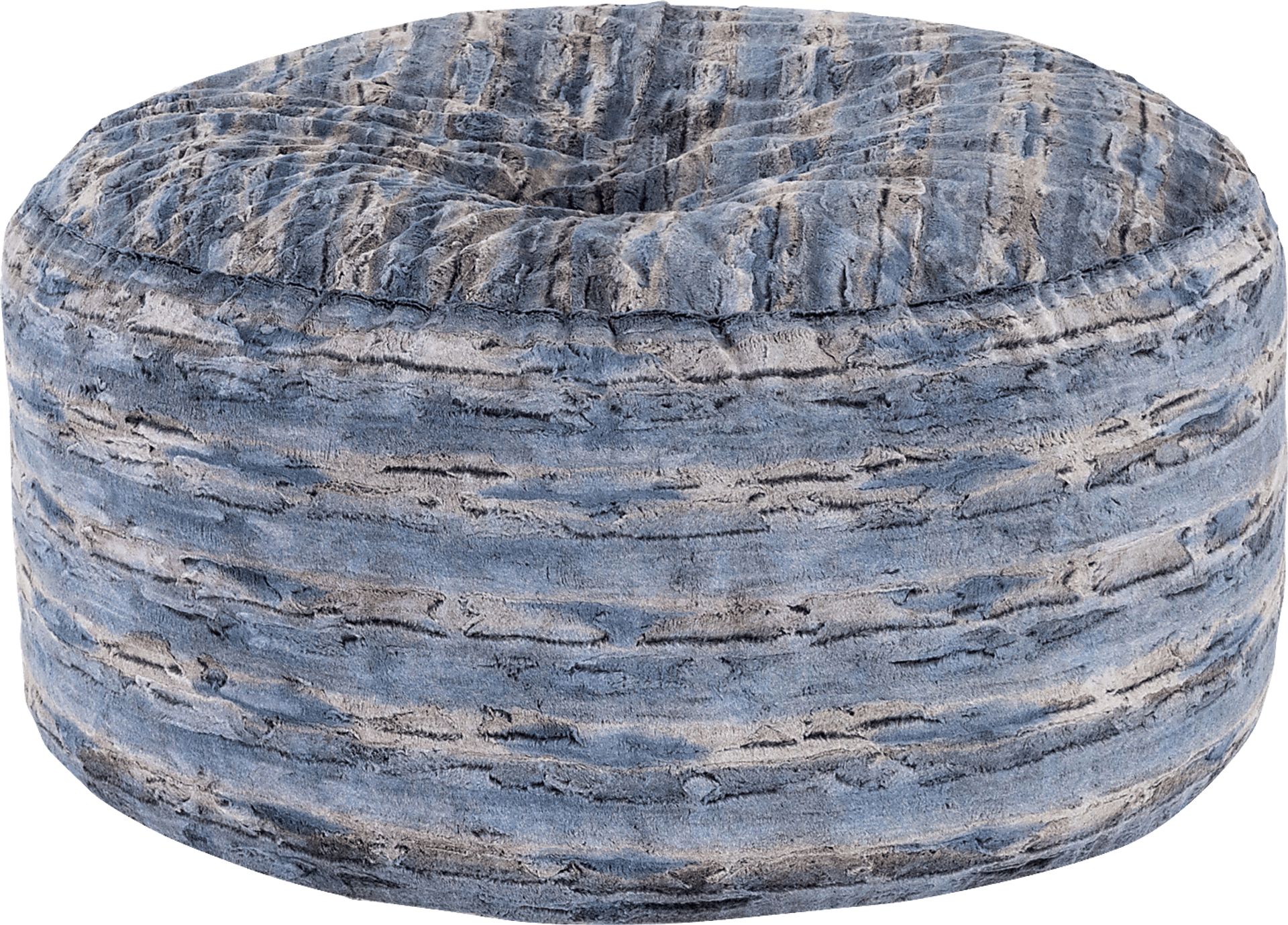 Kids Aull Blue Bean Bag Chair - Image 1