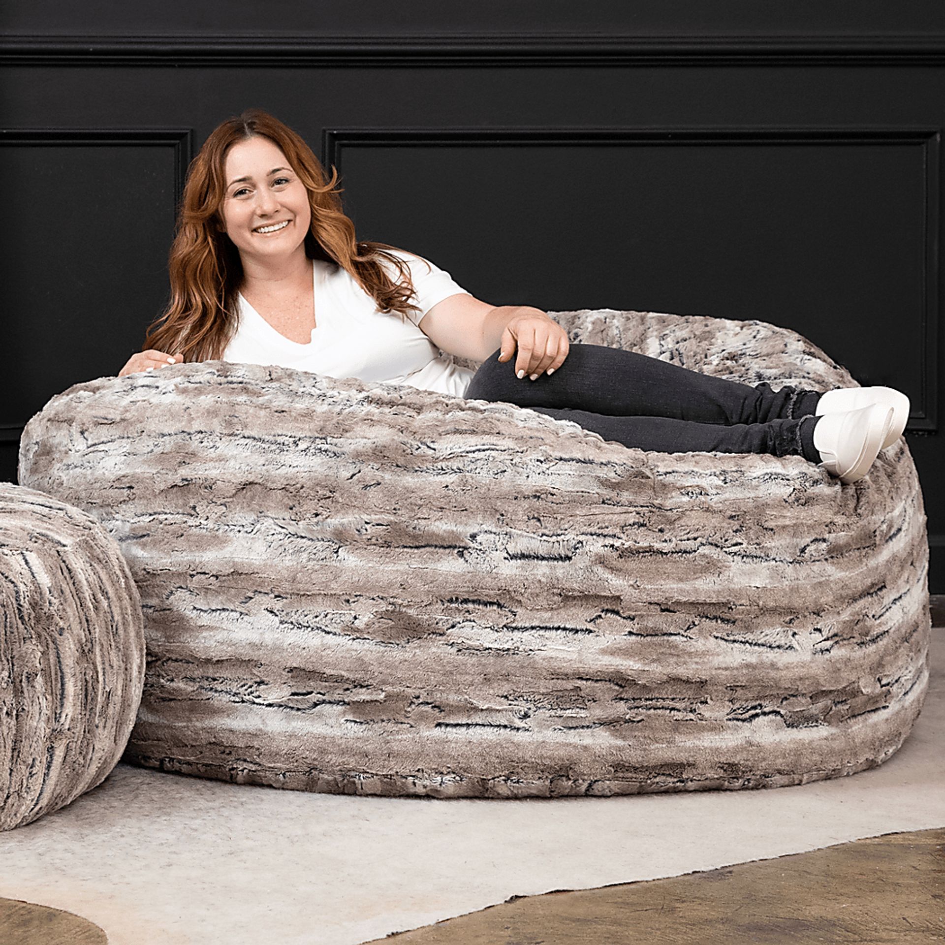 Kids Aull Brown Bean Bag Chair - Image 2