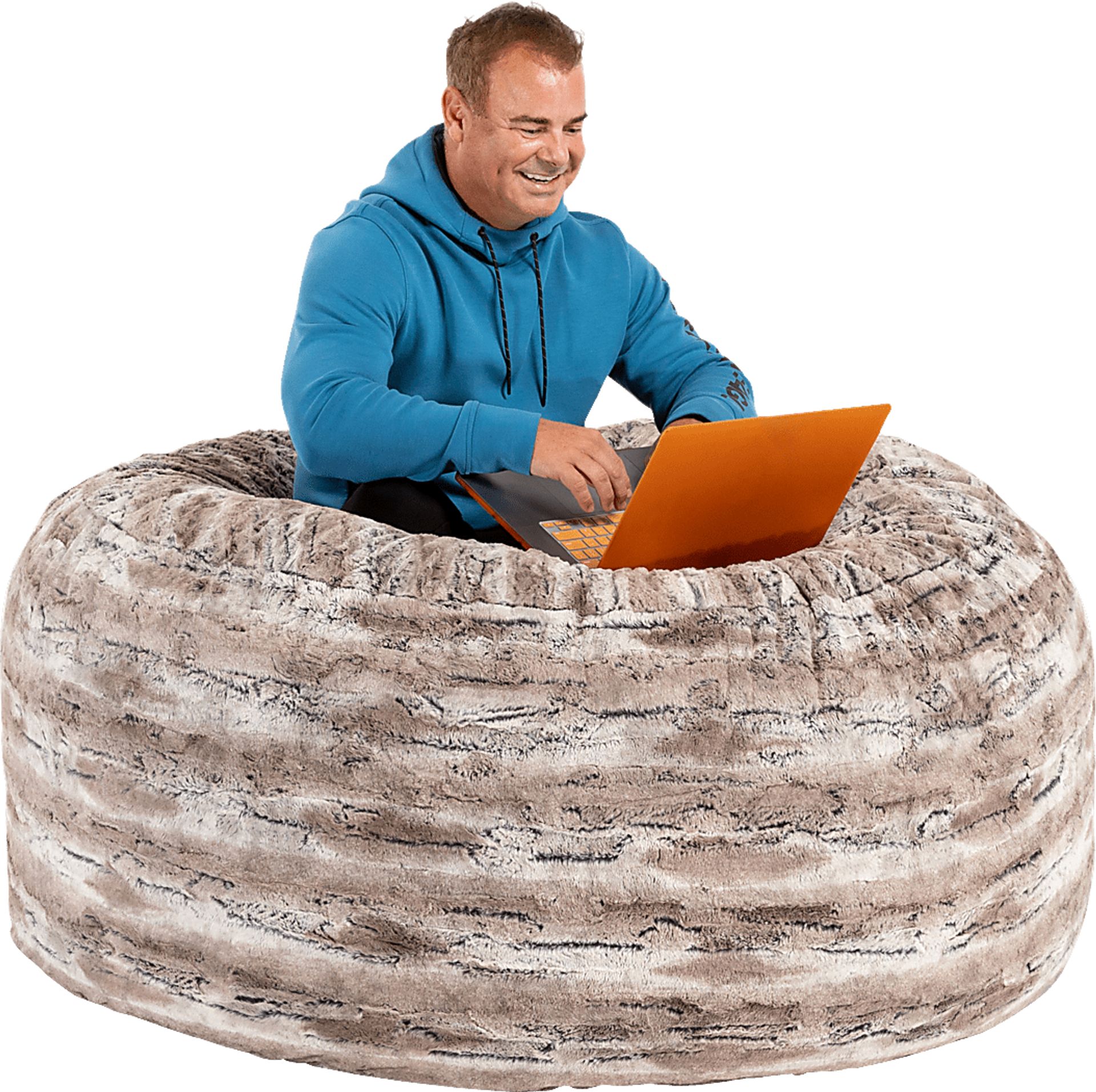 Kids Aull Brown Bean Bag Chair - Image 3
