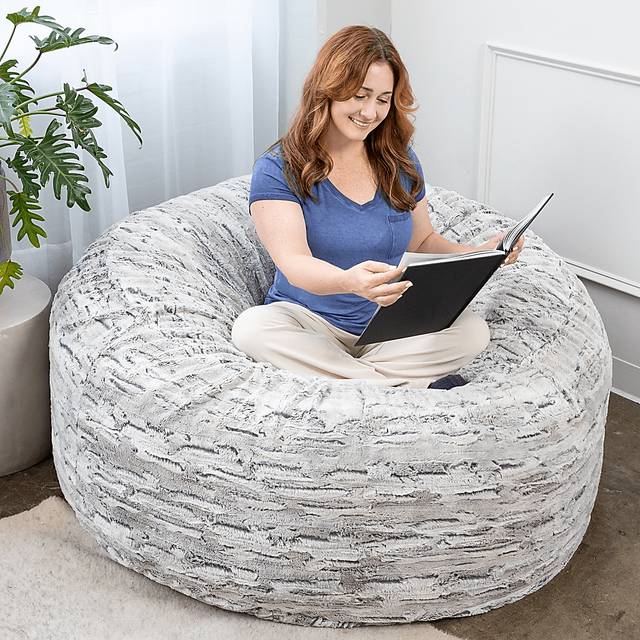 Kids Aull Light Gray Bean Bag Chair - Thumbnail - Image 3