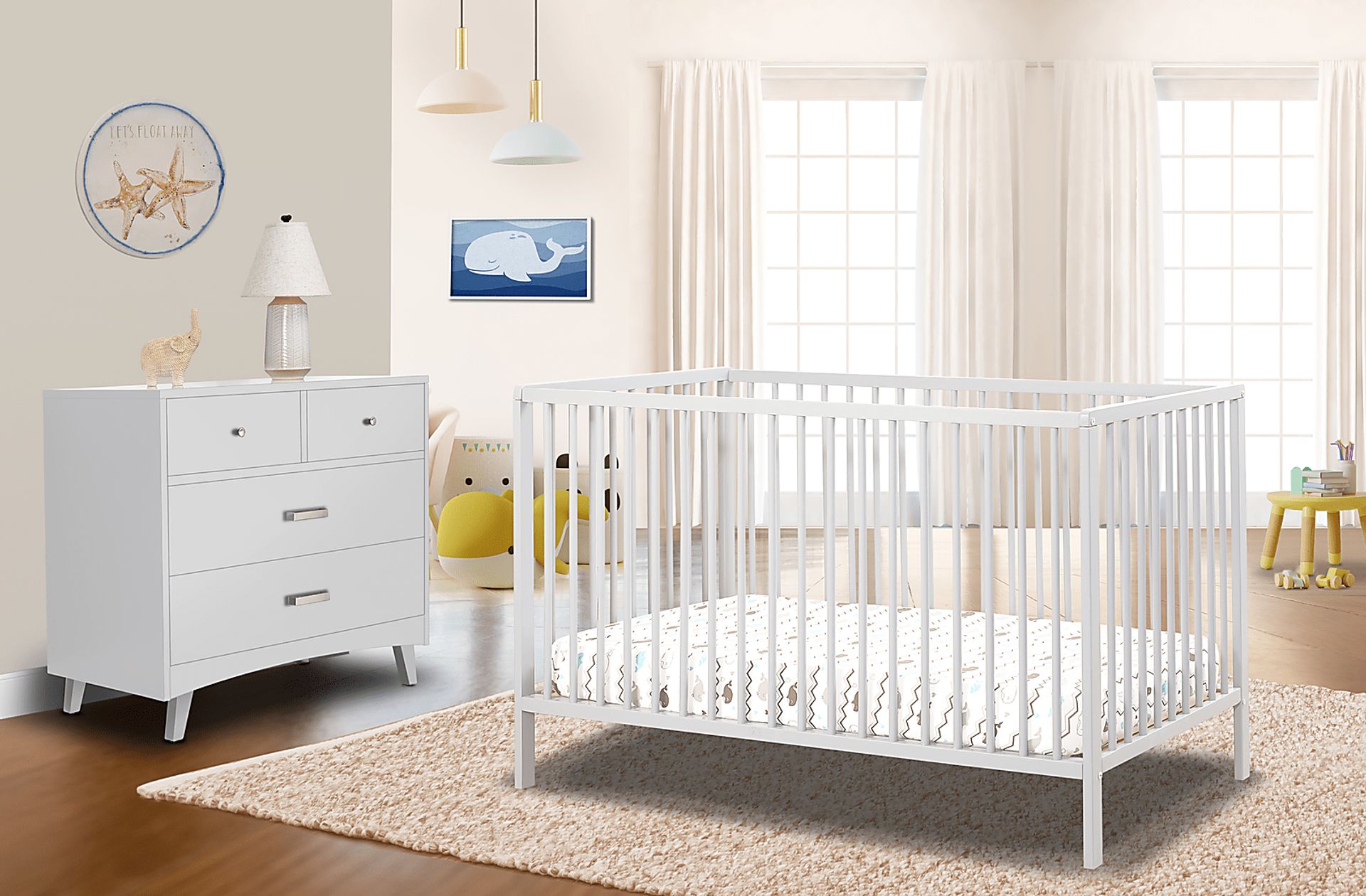 Kids Avukhi White Convertible Crib - Image 2