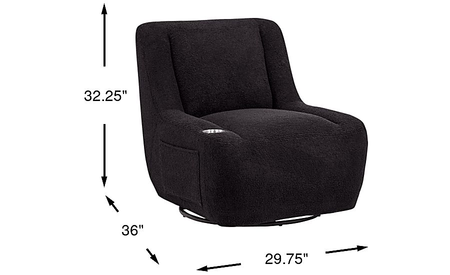 Kids Axel Black Swivel Chair - Thumbnail 3