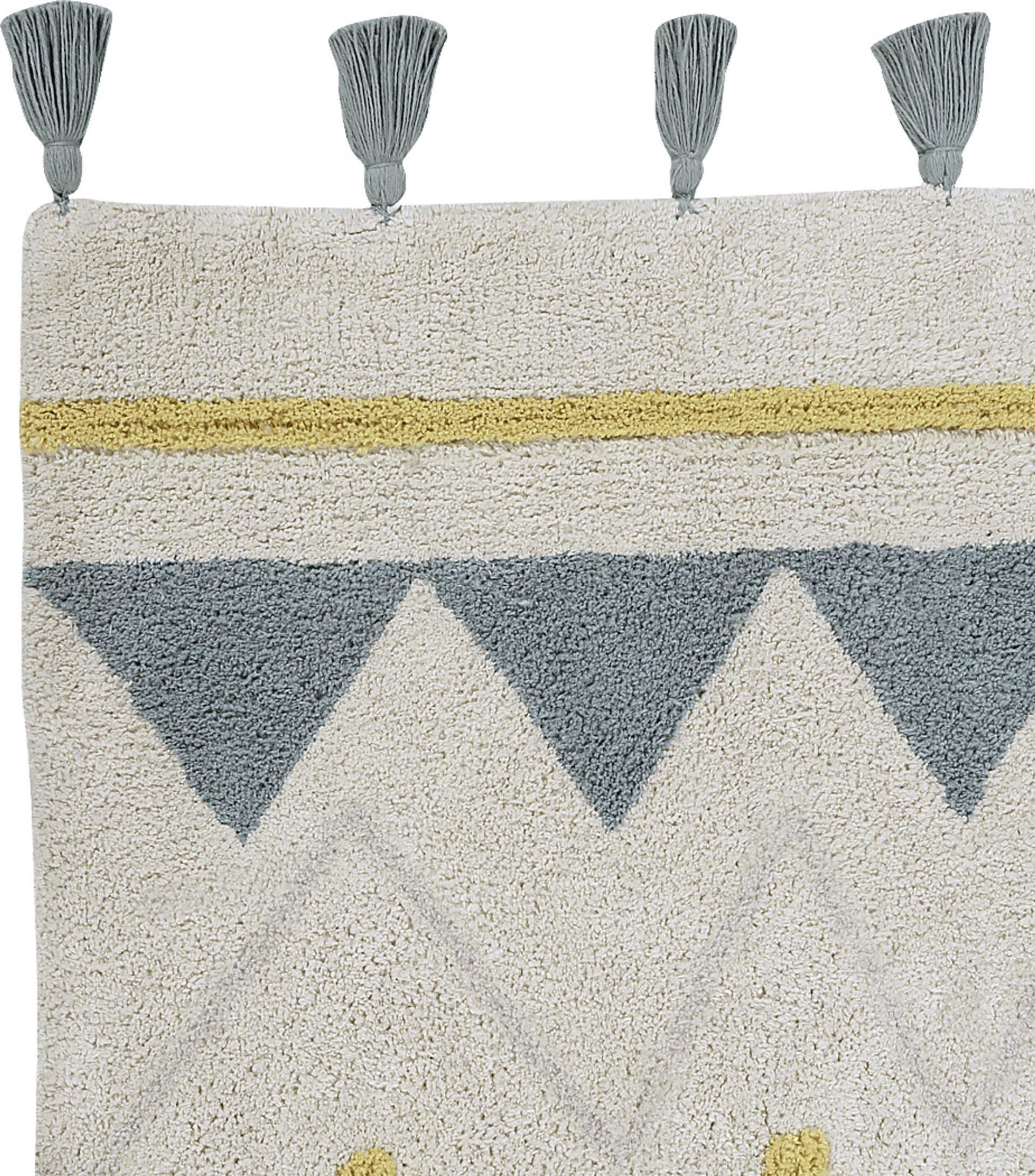 Kids Azteca Natural/Blue 4' x 5'3 Machine Washable Rug - Image 4