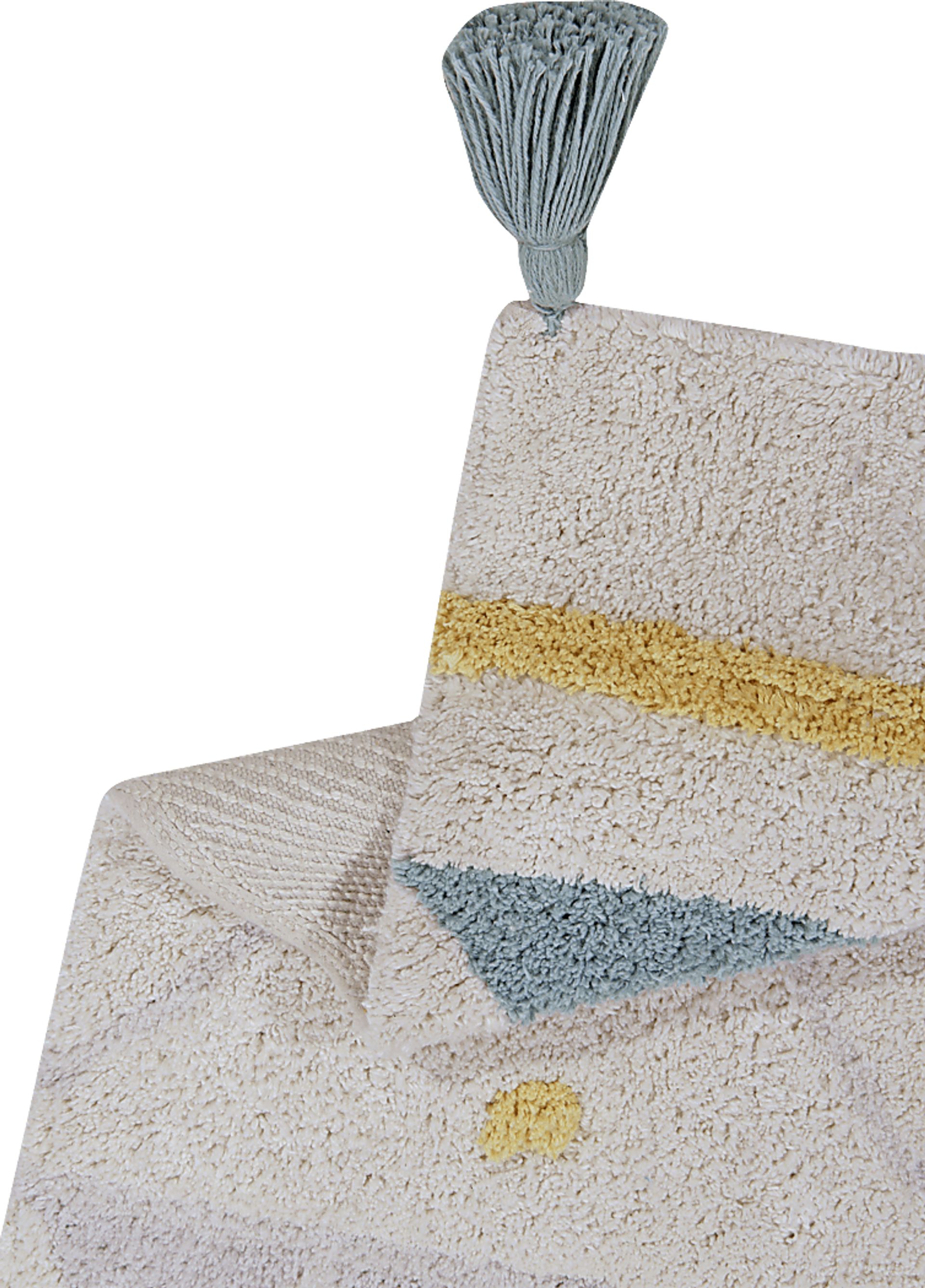 Kids Azteca Natural/Blue 4' x 5'3 Machine Washable Rug - Image 5