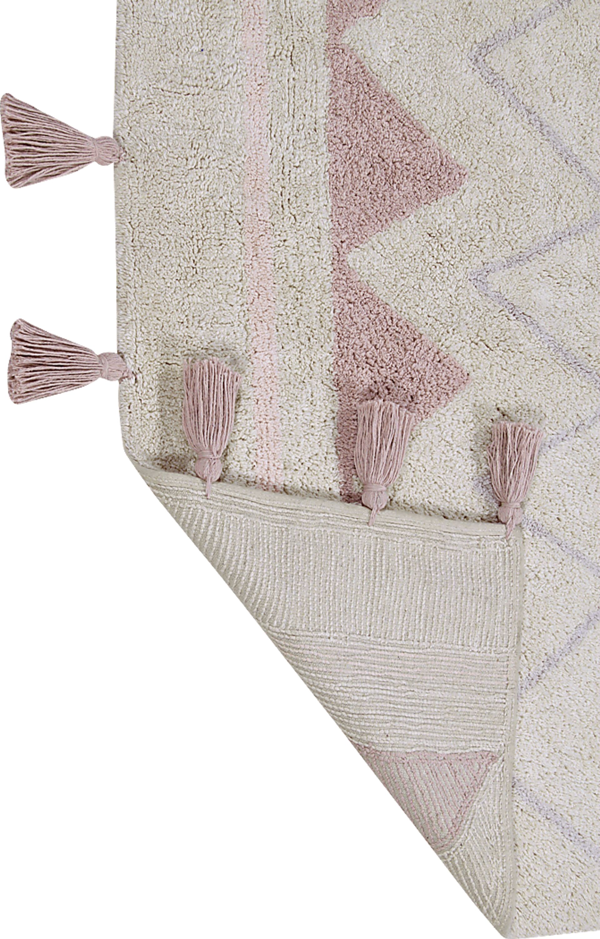 Kids Azteca Natural/Pink 4' x 5'3 Machine Washable Rug - Image 3