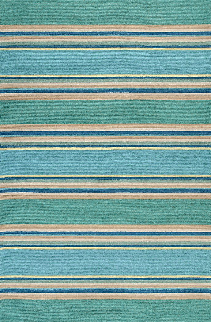 Kids Azzure Stripes Teal 5' x 7'6" Rug