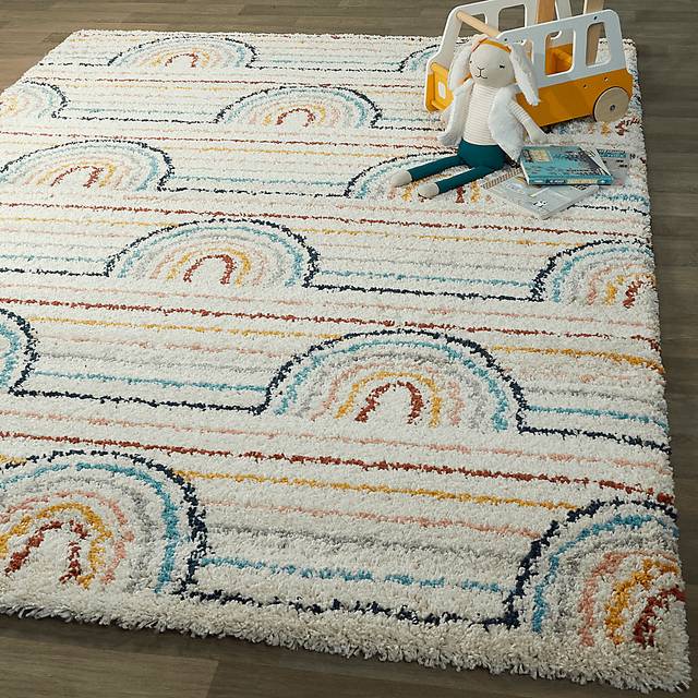 Kids Baby Rainbows White 6'7 x 9' Rug - Thumbnail - Image 2