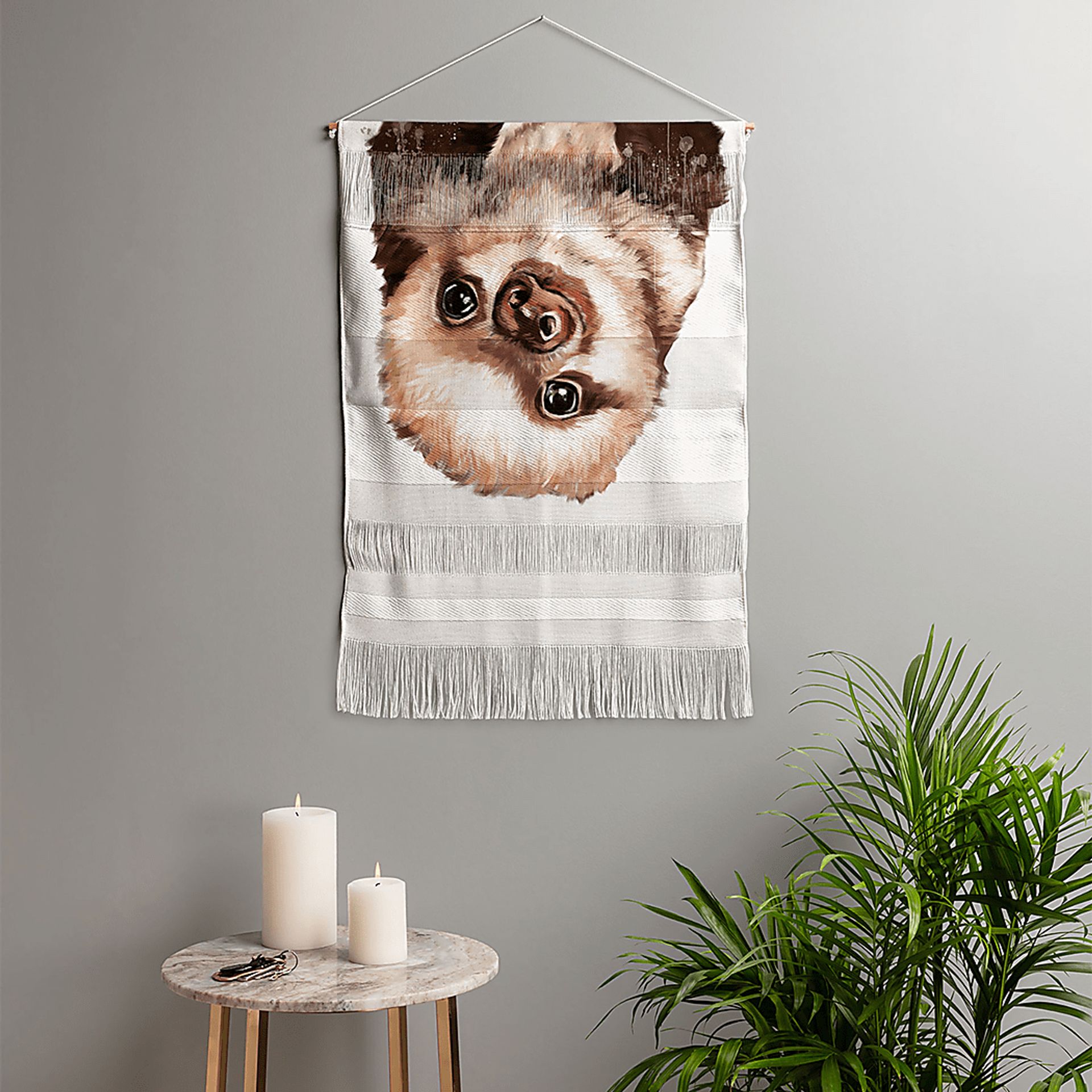 Kids Baby Sloth Gray Wall Decor - Image 2