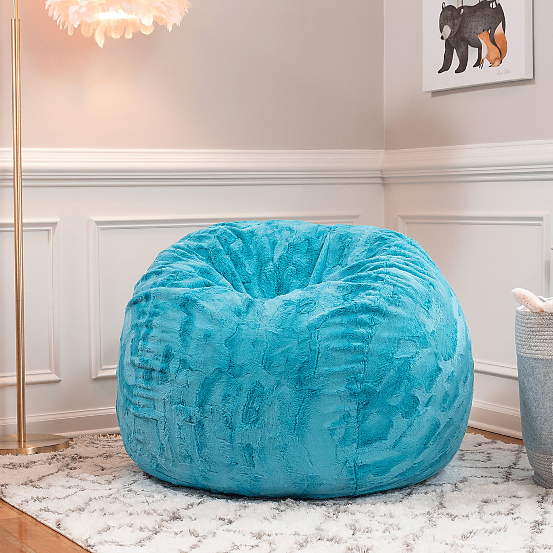 Kids Baigo Blue Bean Bag Chair - Image 2