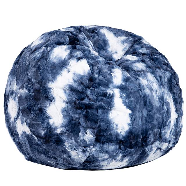 Kids Baigo Blue White Bean Bag Chair - Thumbnail - Image 1