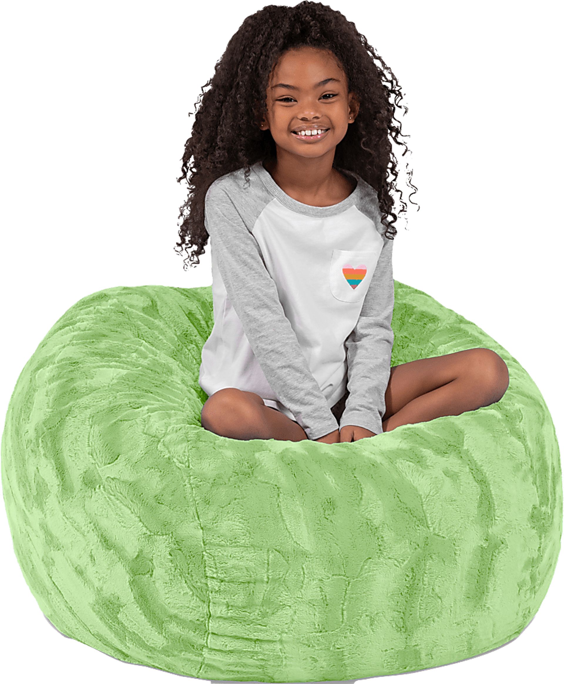 Kids Baigo Green Bean Bag Chair - Image 4