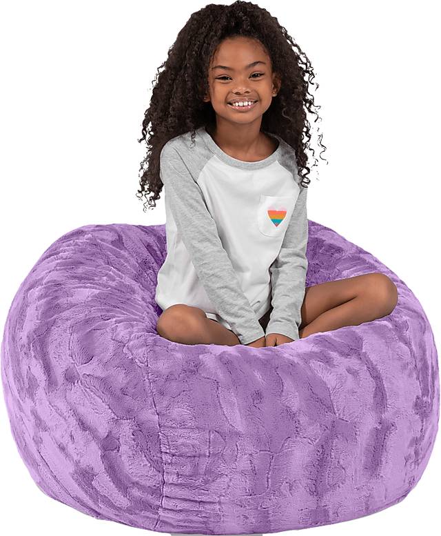 Kids Baigo Purple Bean Bag Chair - Thumbnail - Image 4