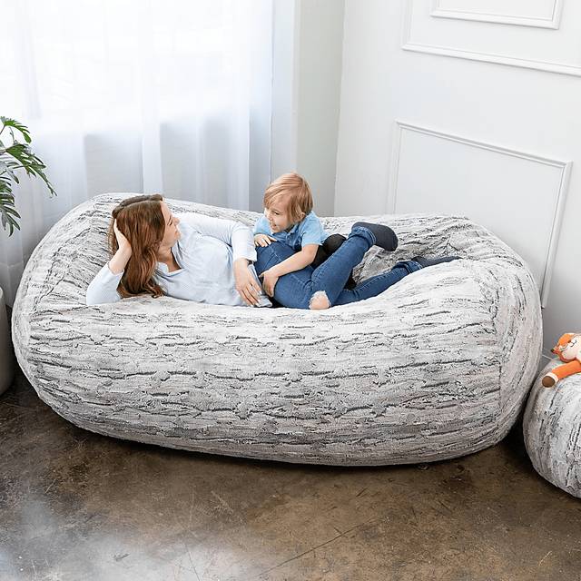 Kids Balcuotha White Bean Bag Lounger - Thumbnail - Image 2