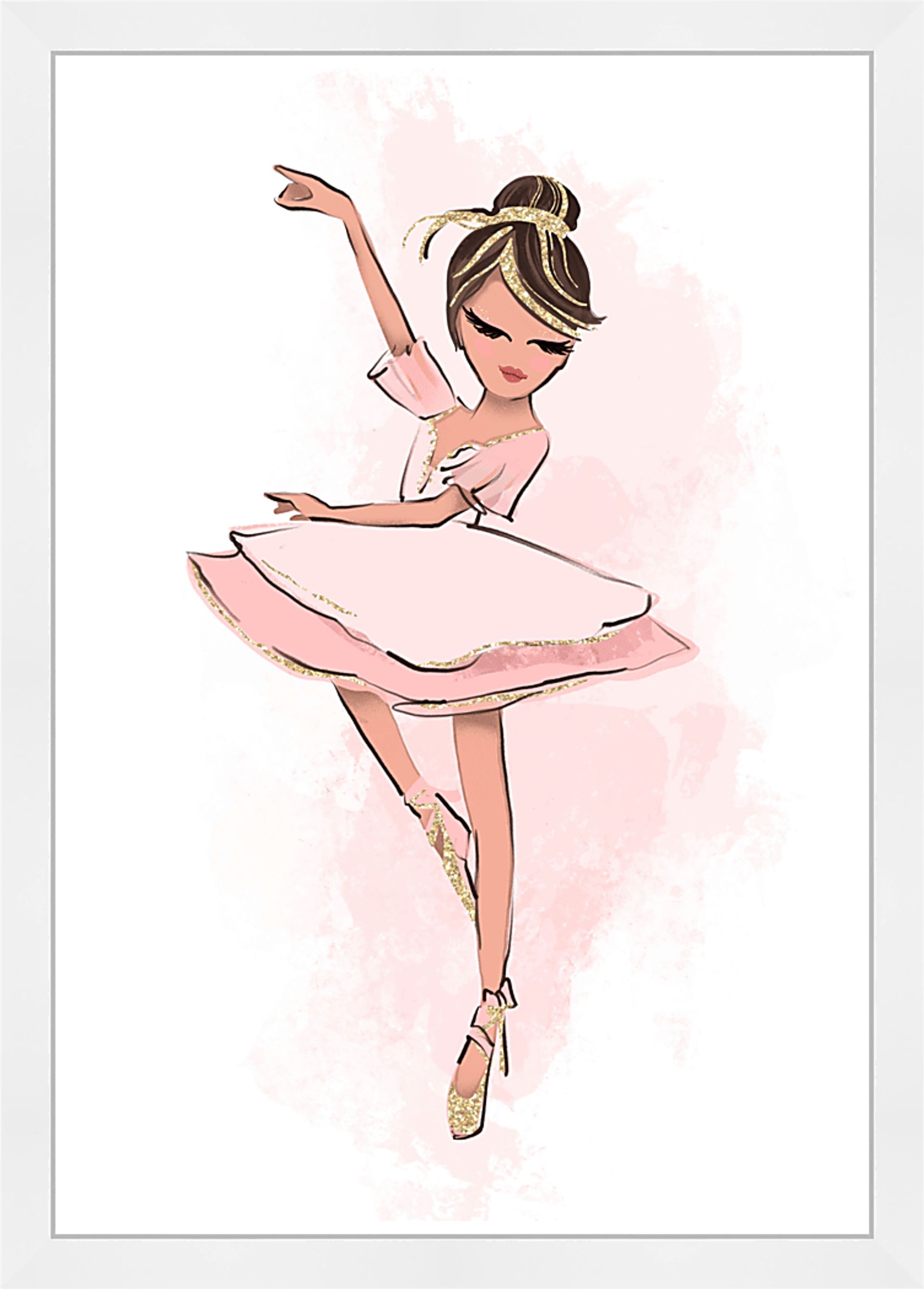 Kids Ballerina Girlie Pink Wall Art - Image 1