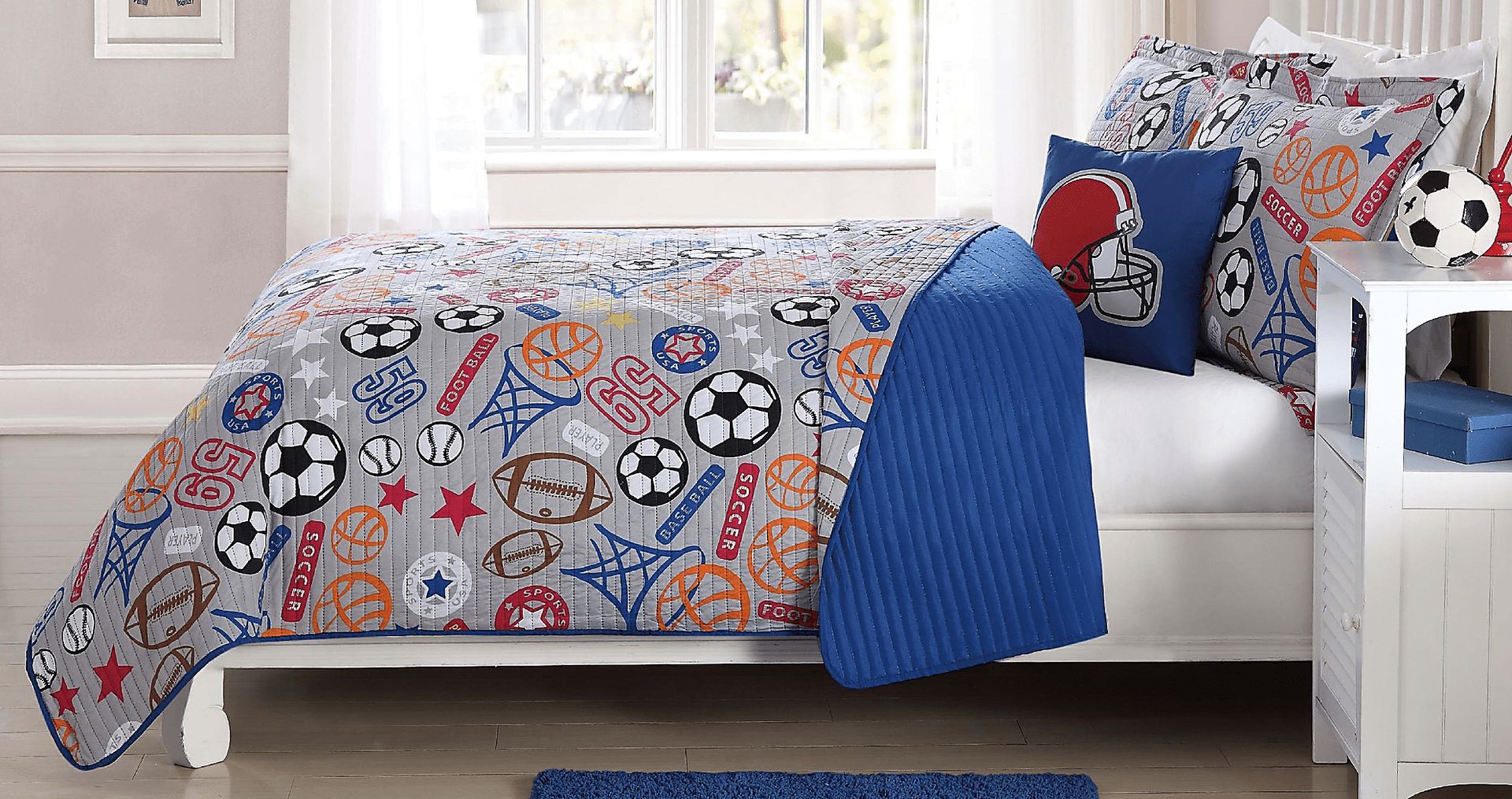 Kids Ballsports Blue Mini Twin Comforter Set - Image 1