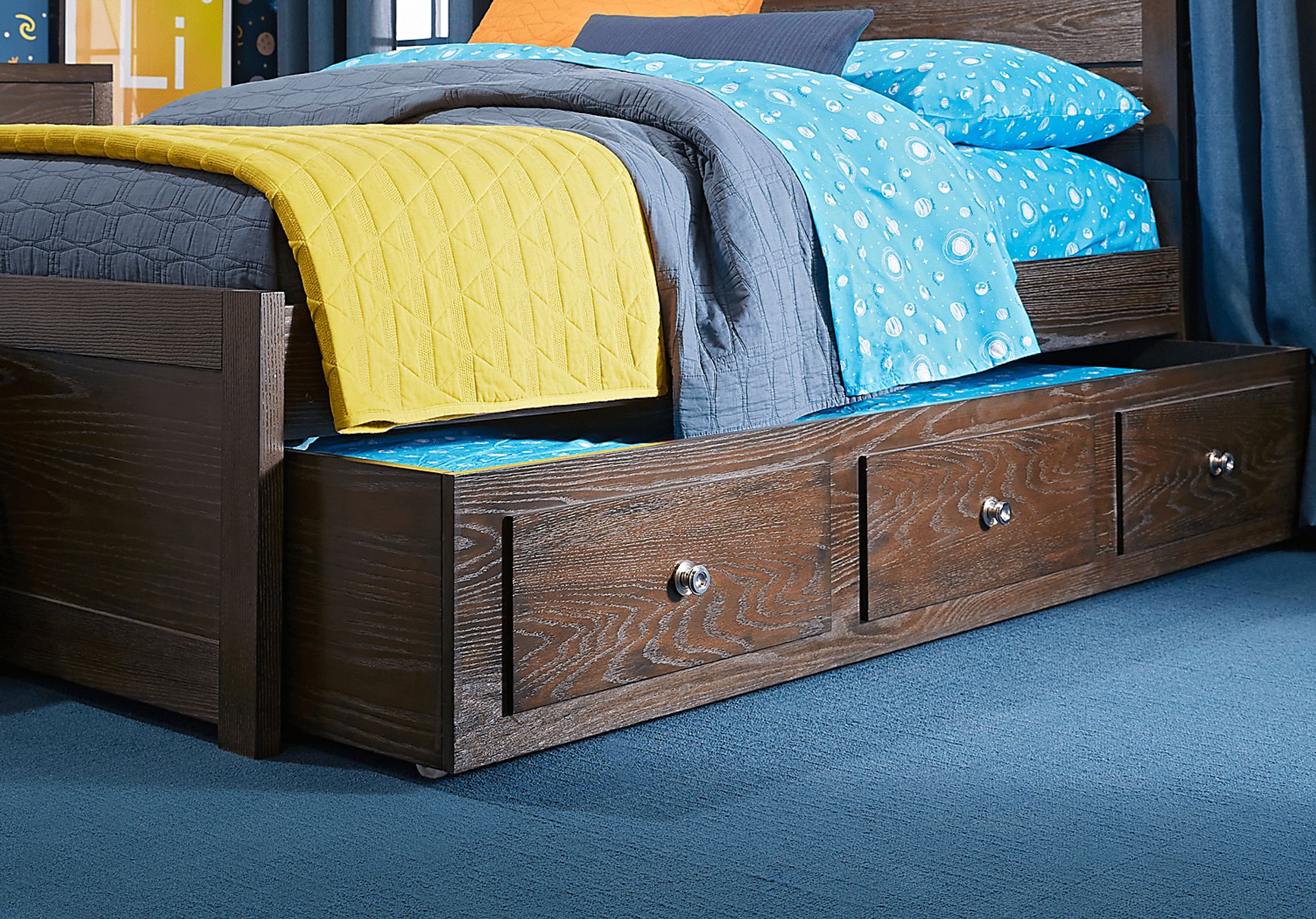 Kids Barringer Place Brown Cherry 3 Pc Full Panel Bed - Image 5
