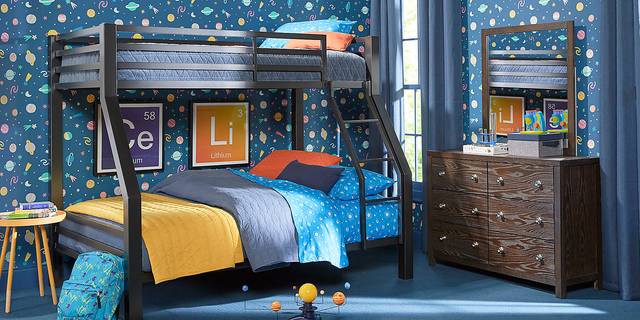 Kids Barringer Place Brown Cherry 5 Pc Bedroom with Xander Twin/Full Bunk - Thumbnail - Image 1