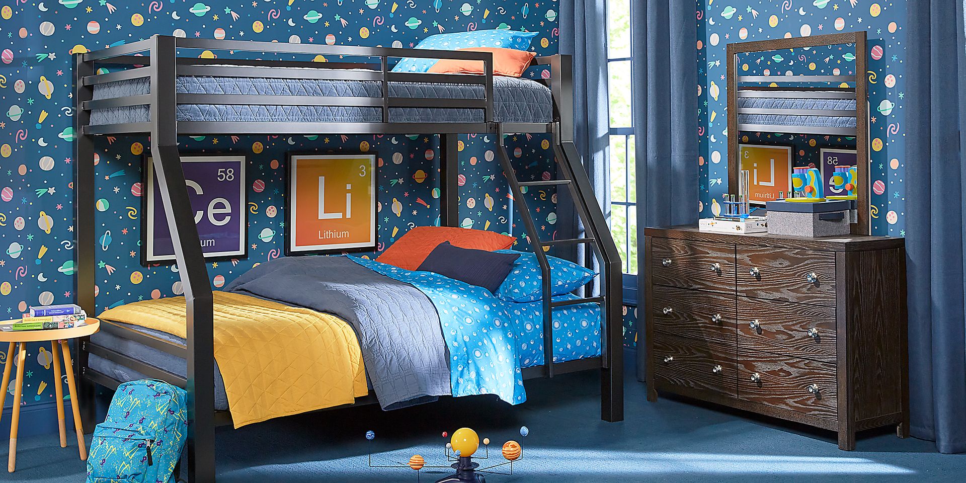 Kids Barringer Place Brown Cherry 5 Pc Bedroom with Xander Twin/Full Bunk - Image 1