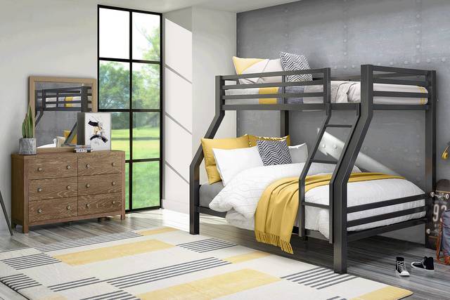 Kids Barringer Place Gray 5 Pc Bedroom with Xander Twin/Full Bunk - Thumbnail - Image 1