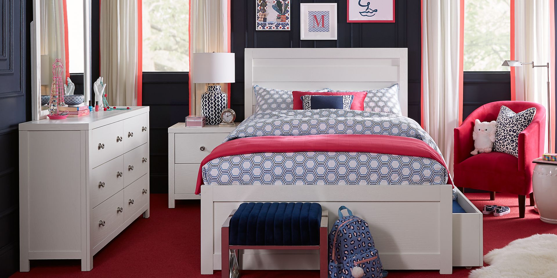 Kids Barringer Place White 3 Pc Twin Panel Bed - Image 2