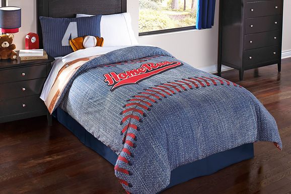 Kids Baseball Dreams Blue 4 Pc Twin Comforter Set