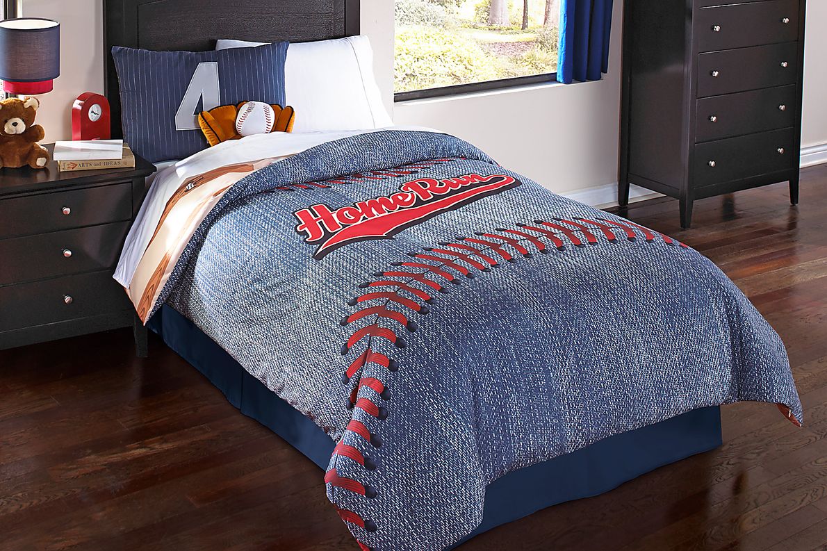 Kids Baseball Dreams Blue 5 Pc Full Comforter Set