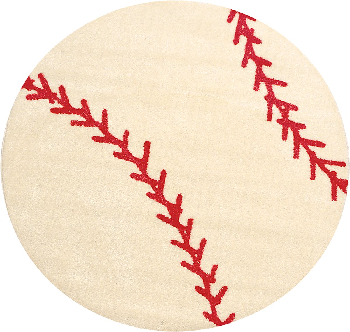 Baseball White Nylon Fabric Rug Rooms to Go