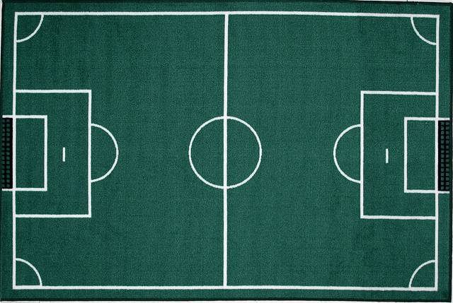 Kids Basic Training Green Soccer Field 3'2 x 4'8 Rug - Thumbnail - Image 1