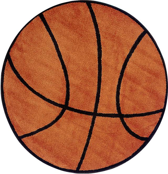 Kids Basketball 39 in. Round Rug - Thumbnail - Image 1
